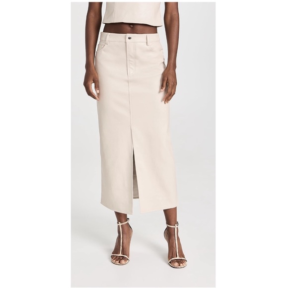 WAYF 5 Pocket Midi Skirt in Premium Vegan Leather, size L - Picture 3 of 8